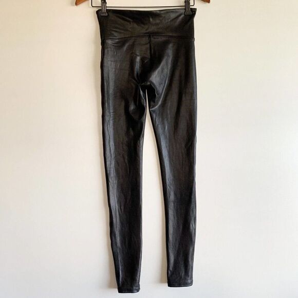 SPANX Faux Leather Shiny Leatherette LEGGINGS-BLACK #2437-Size small - Picture 4 of 6